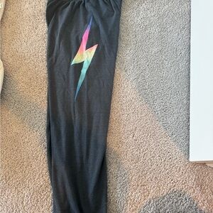 Black Lightning Bolt joggers